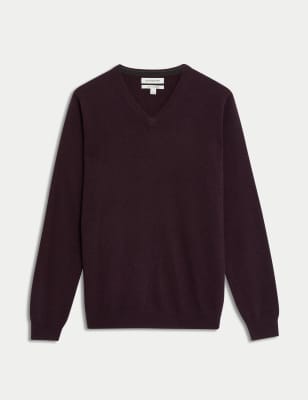 

Mens Autograph Pure Cashmere V-Neck Jumper - Raisin, Raisin