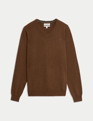 

Mens Autograph Pure Cashmere V-Neck Jumper - Brandy, Brandy