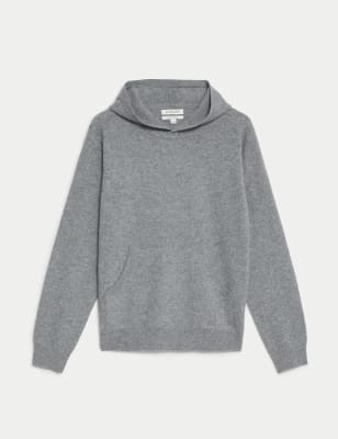 

Mens Autograph Pure Cashmere Knitted Hoodie - Grey, Grey