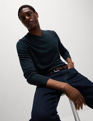 

M&S Collection Jersey de Cashmilon™ con escote de picoMens - Navy, Navy