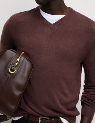 

Mens M&S Collection Cashmilon™ V-Neck Jumper - Burgundy, Burgundy