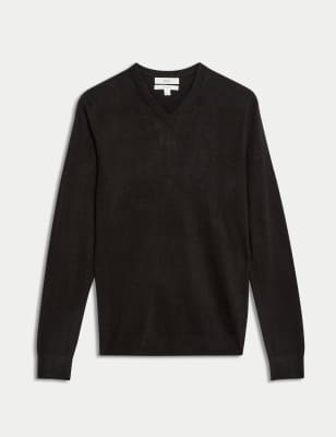 

Mens M&S Collection Cashmilon™ V-Neck Jumper - Black, Black