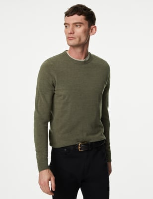 

Mens M&S Collection Cashmilon™ Crew Neck Jumper - Green, Green