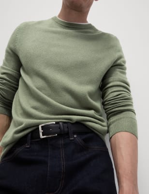 

Mens M&S Collection Cashmilon™ Crew Neck Jumper - Moss Green, Moss Green