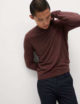 

Mens M&S Collection Cashmilon™ Crew Neck Jumper - Burgundy, Burgundy