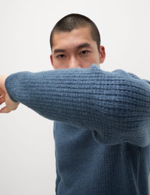

Mens M&S Collection Superweicher Pullover mit Rundhalsausschnitt und Wollanteil - Air Force Blue, Air Force Blue