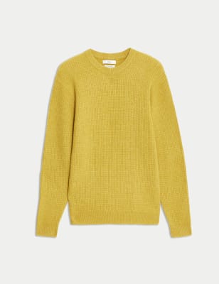 

Mens M&S Collection Supersoft Crew Neck Jumper with Wool - Antique Brass, Antique Brass