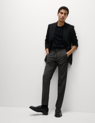 

Mens M&S Collection Tapered Fit Elasticated Trousers, Black