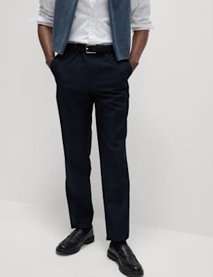 

Mens M&S Collection Slim Fit Trouser with Active Waist - Navy, Navy