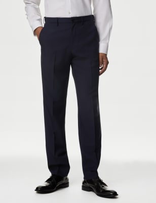 

Mens M&S Collection Big & Tall Regular Fit Trousers with Active Waist - Navy, Navy