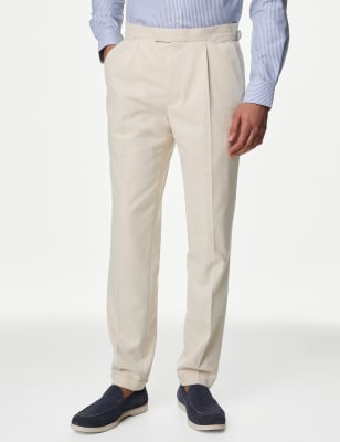 

M&S Collection Pantalón de corte sastre con pinzasMens - Neutral, Neutral
