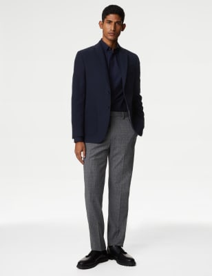 

Mens M&S Collection Karierte Hose mit Stretchanteil - Light Grey Mix, Light Grey Mix