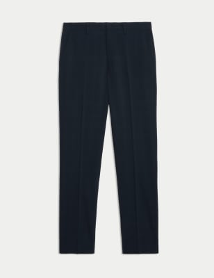 

Mens M&S Collection Couture-Flatfronthose mit Karomuster - Navy, Navy