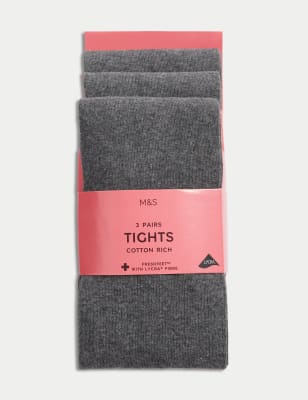 

Girls M&S Collection 3pk School Tights (2-16 Yrs) - Grey, Grey