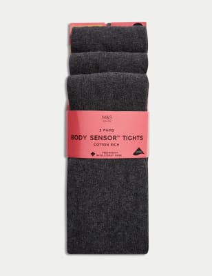 

Girls M&S Collection 3pk of Body Sensor™ School Tights (2-16 Yrs) - Grey, Grey