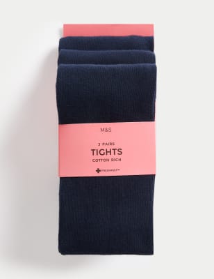 

Girls M&S Collection 3pk of School Tights (2-16 Yrs) - Navy, Navy