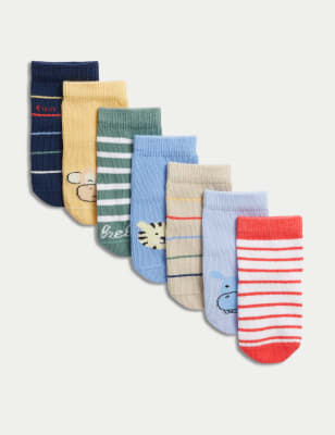 

Boys M&S Collection 7pk Cotton Rich Animal Socks (0-3 Yrs) - Multi, Multi