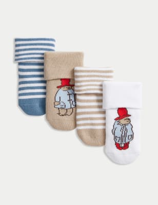 

Unisex,Boys,Girls M&S Collection 4pk Cotton Rich Paddington™ Socks - Multi, Multi