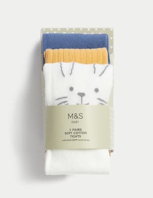 

Marks & Spencer 3pk Cotton Rich Tights (0-3 Yrs) (GIRLS, MULTI, 6-12M)