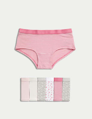

Girls M&S Collection 7pk Cotton with Stretch Patterned Shorts (5-16 Yrs) - Pink Mix, Pink Mix