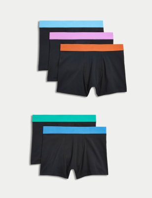 

Boys M&S Collection 5pk Cotton with Stretch Trunks (5-16 Yrs) - Black Mix, Black Mix