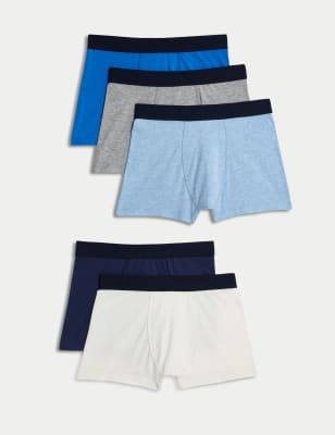 

M&S Collection 5er-Pack Shorts mit hohem Baumwollanteil (5-16 J.) - Blue Mix, Blue Mix