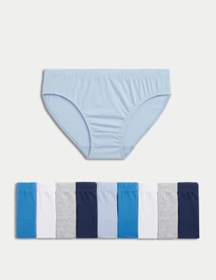 

Boys M&S Collection 10pk Pure Cotton Briefs (2-14 Yrs) - Blue Mix, Blue Mix