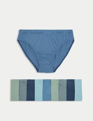 

Boys M&S Collection 10pk Pure Cotton Striped Briefs (2-14 Yrs) - Blue Mix, Blue Mix