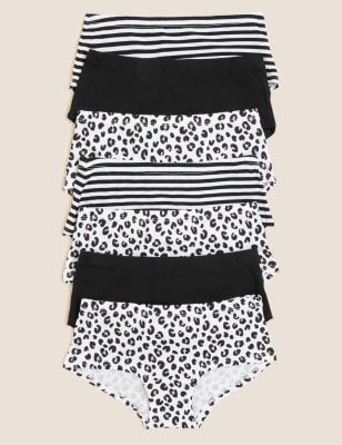 

Marks & Spencer 7pk Cotton Rich Leopard & Striped Shorts (GIRLS, BLACK MIX, 7-8 Y)