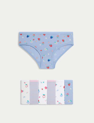 

Girls M&S Collection 7pk Cotton with Stretch Fruit Print Knickers (2-12 Yrs) - Multi, Multi