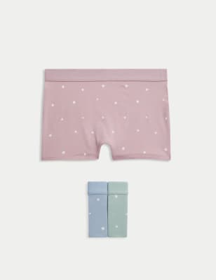 

Girls M&S Collection 3pk Cotton with Stretch Stars Boxer Shorts (5-16 Yrs) - Multi, Multi