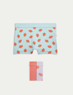 

Girls M&S Collection 3pk Cotton with Stretch Strawberry Boxer Shorts (5-16 Yrs) - Multi, Multi