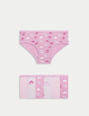 

Girls M&S Collection 7pk Cotton with Stretch Dinosaur Knickers (2-12 Yrs) - Lilac Mix, Lilac Mix