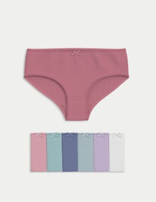 

Girls M&S Collection 7pk Cotton with Stretch Ribbed Knickers (2-12 Yrs) - Multi, Multi