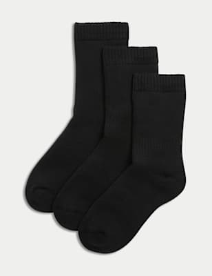 

Unisex,Boys,Girls M&S Collection 3pk Cotton Blend Thermal Socks (7-10 Yrs) - Black, Black