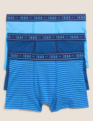 Buy 3pk Cotton with Stretch Trunks 6 16 Yrs at Marks Spencer