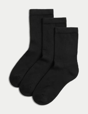 

Unisex,Boys,Girls M&S Collection 3pk of Ultimate Comfort Socks - Black, Black