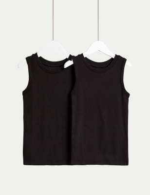 

Unisex,Boys,Girls M&S Collection 2pk Heatgen™ Thermal Vests (2-14 Yrs) - Black, Black