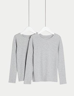 

M&S Collection 2er-Pack Thermo-Oberteile mit Heatgen™ (2-14 Jahre) - Grey Marl, Grey Marl