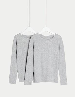 

Unisex,Boys,Girls M&S Collection 2pk Heatgen™ Thermal Tops (2-14 Yrs) - Grey Marl, Grey Marl