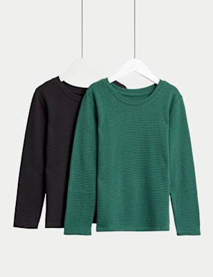 

Unisex,Boys,Girls M&S Collection 2pk Cotton Blend Thermal Waffle Tops (2-14 Yrs) - Carbon, Carbon