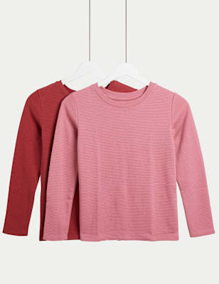 

Unisex,Boys,Girls M&S Collection 2pk Cotton Blend Thermal Waffle Tops (2-14 Yrs) - Chilli, Chilli