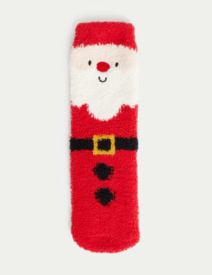 

Unisex,Boys,Girls M&S Collection Cosy Christmas Santa Socks - Red Mix, Red Mix