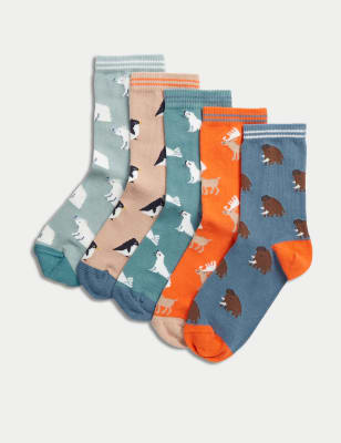 

Boys M&S Collection 5pk Cotton Rich Animal Socks (6 Small - 7 Large) - Multi, Multi