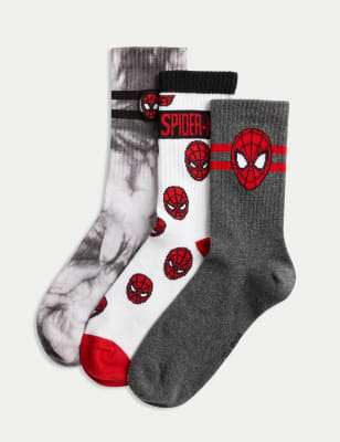 

Boys M&S Collection 3pk Spider-Man™ Socks (6 Small - 7 Large) - Multi, Multi