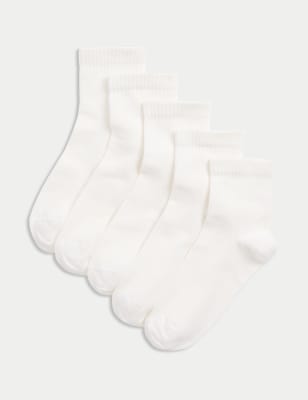 

Boys M&S Collection 5pk Cotton Rich Sports Socks (6 Small - 7 Large), White