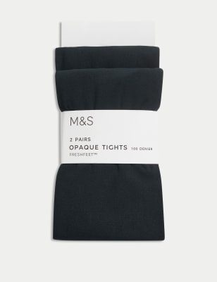 

Girls M&S Collection 2pk 100 Denier School Tights (6-14 Yrs) - Black, Black