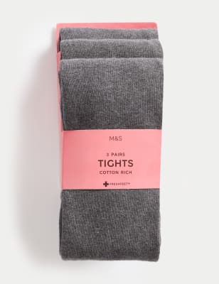 

Girls M&S Collection 3pk of School Tights (2-16 Yrs) - Grey, Grey