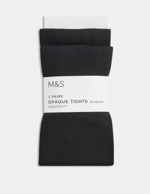 

Girls M&S Collection 2pk 60 Denier School Tights (3-16 Yrs) - Black, Black