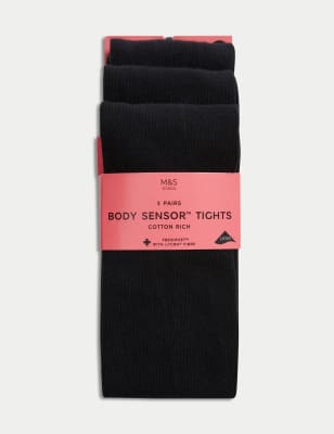 

Girls M&S Collection 3pk of Body Sensor™ School Tights (2-16 Yrs) - Black, Black